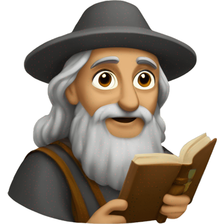 Fuzuli - Old Turkish Medieval poet with a book emoji