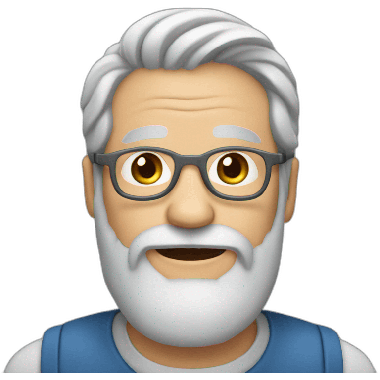 Gray haird 60 years old man with beard emoji