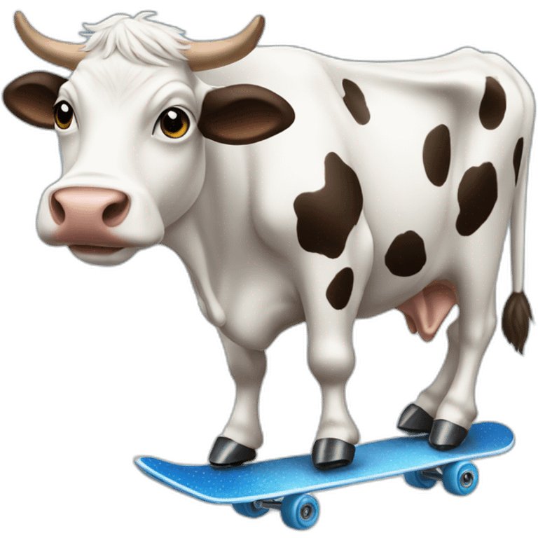 cow ice skatting emoji