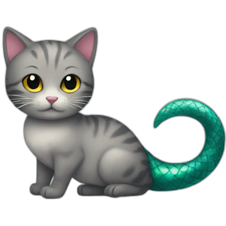 cat with a mermaid tail emoji