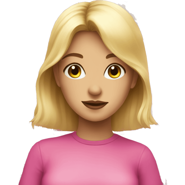 Blonde girl with pink pink tarot gold cards emoji