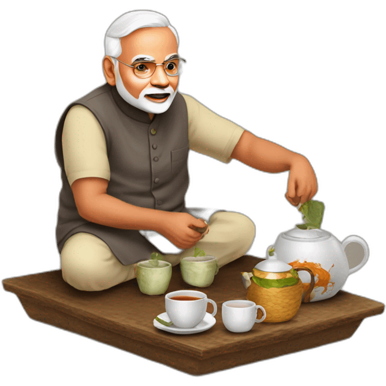 Narendra Modi as ordinary tea seller emoji