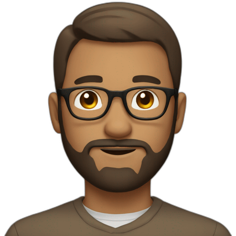 beard and short hair, brown male focus with glasses  emoji