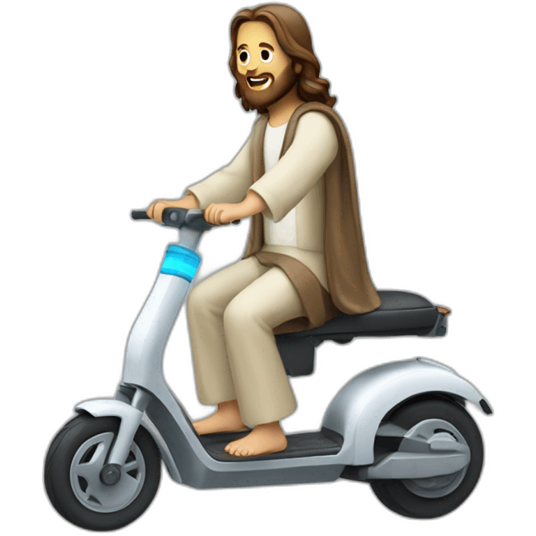 jesus riding an electric scooter emoji