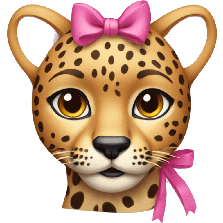 cheetah with pink bow emoji