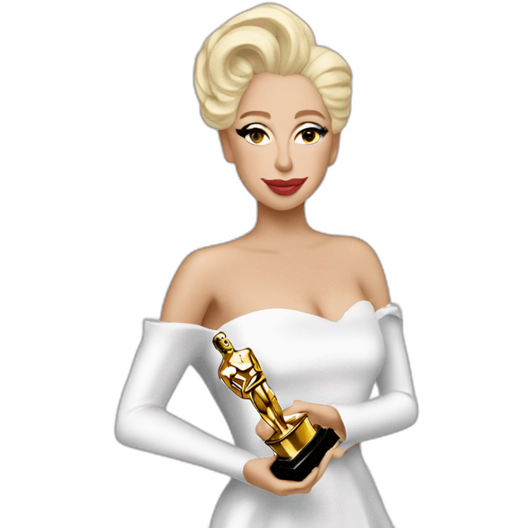 Lady gaga with an Oscar  emoji