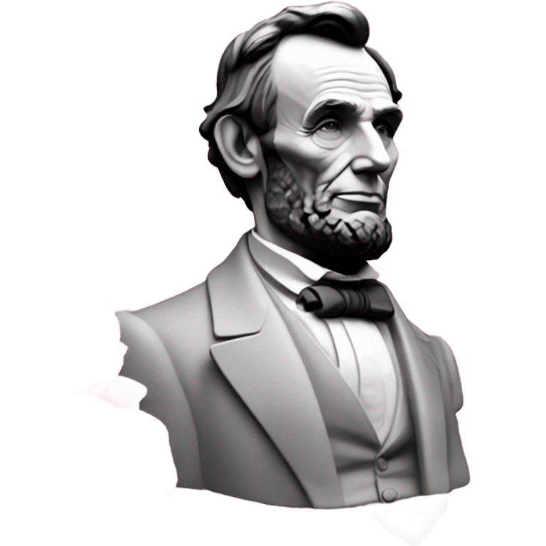 Pink ombre statue of Abraham Lincoln with roses and flowers emoji