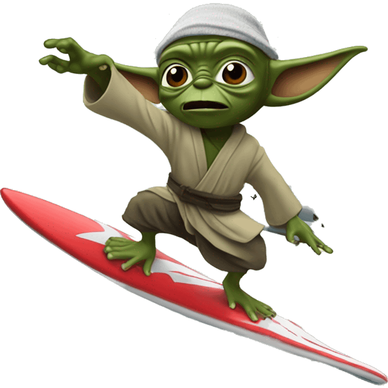 jamaican yoda surfing on a shark escaping kamakazi fighter jets emoji