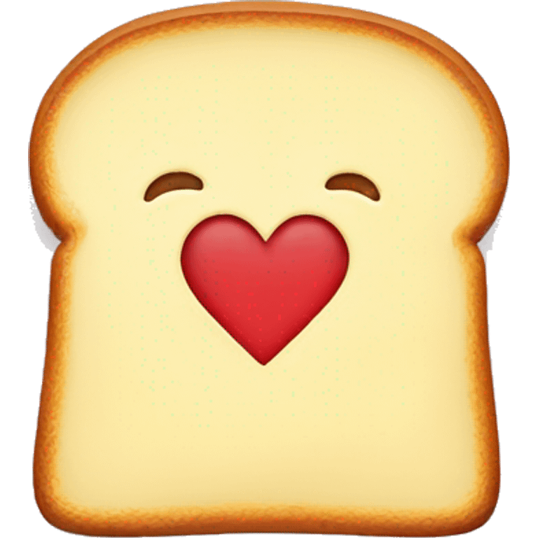 Toast with heart shaped butter emoji