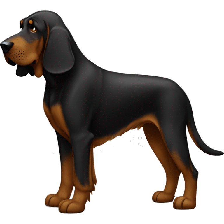 Black bloodhound standing  emoji