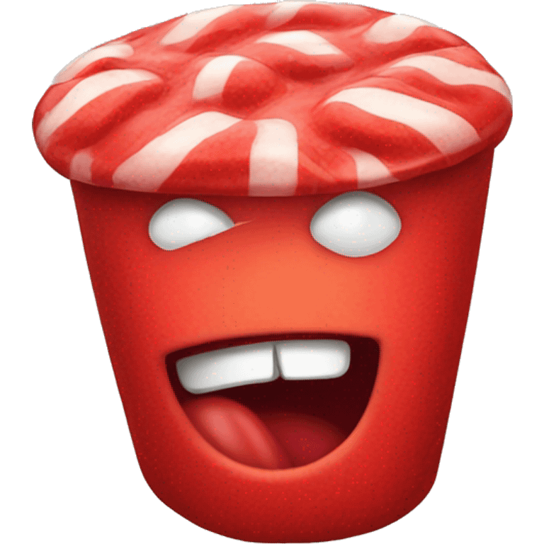 red old  candy whit face emoji