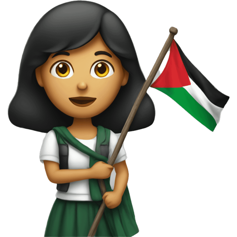 A woman holding palestijn flag emoji