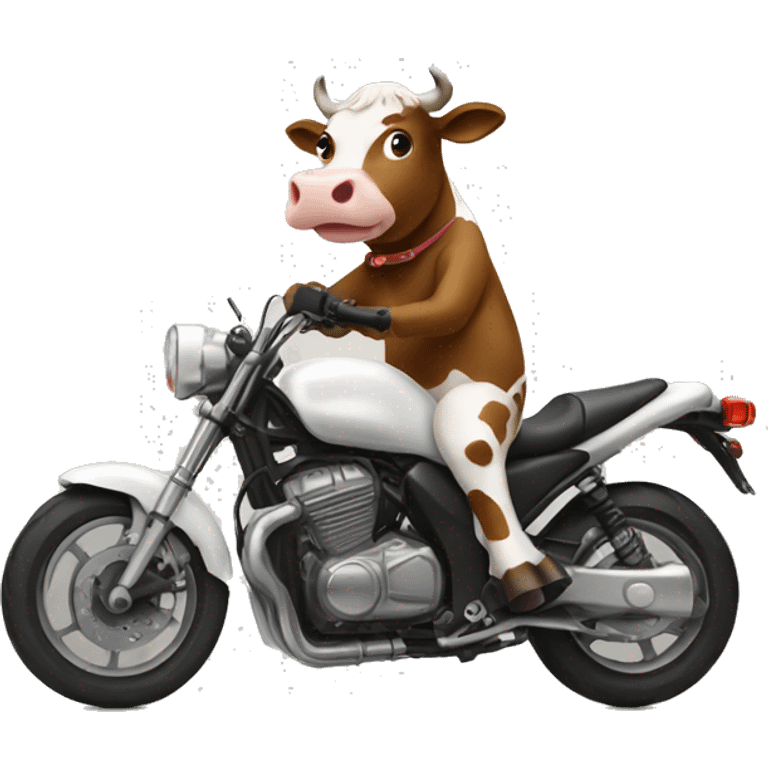 Cow hitting motorcycle emoji