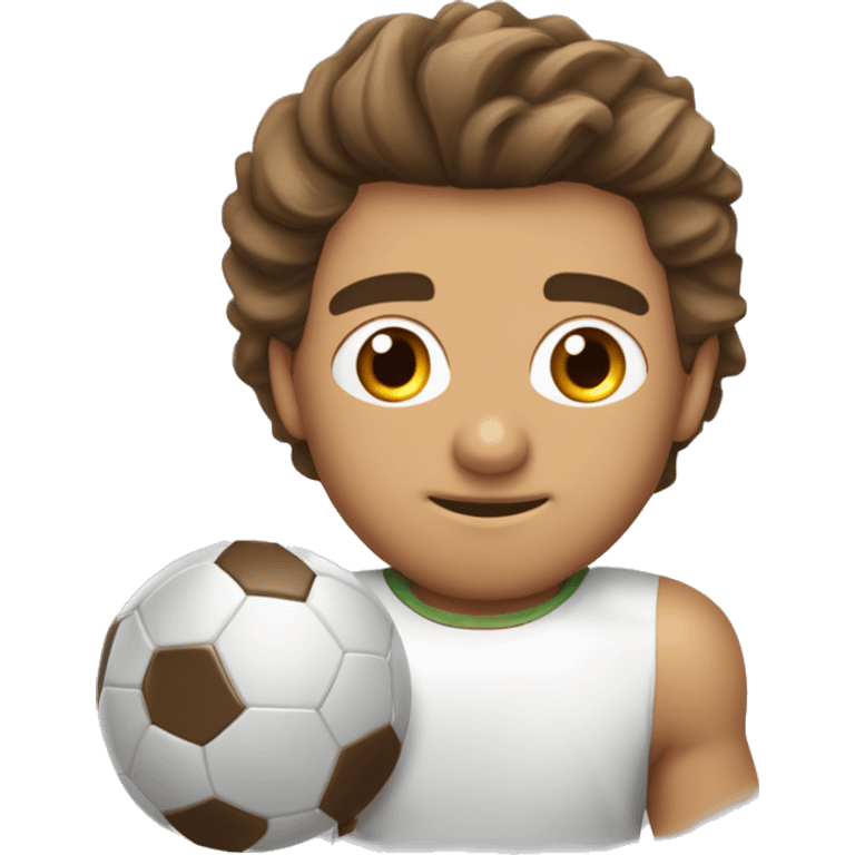 sou bonito sou criança sou bronzeado sou branco sou menino tenho cabelo um pouco longo sou jogador de futebol emoji