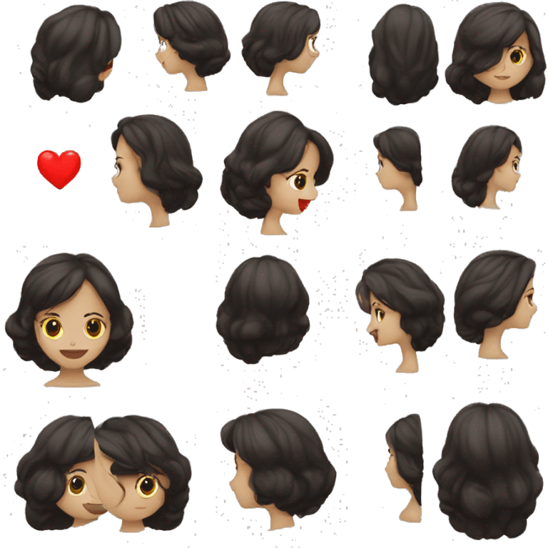 Mujer 30 años pelo oscuro piel blanca labios rojos vestida formal trabajadora social  emoji