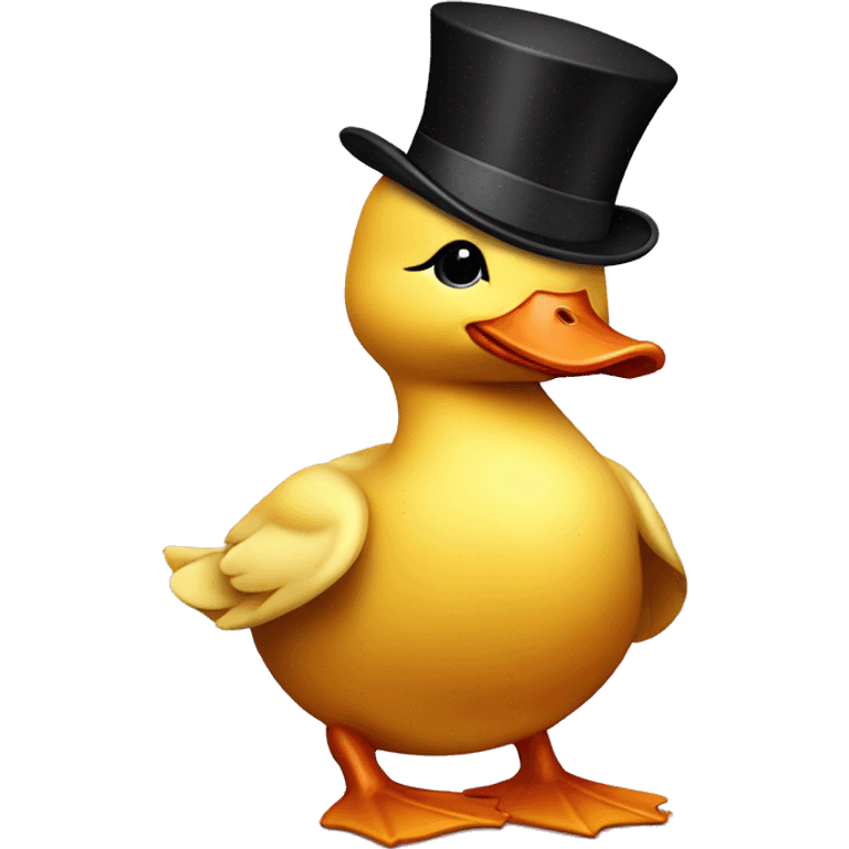 Duckling with a top hat emoji