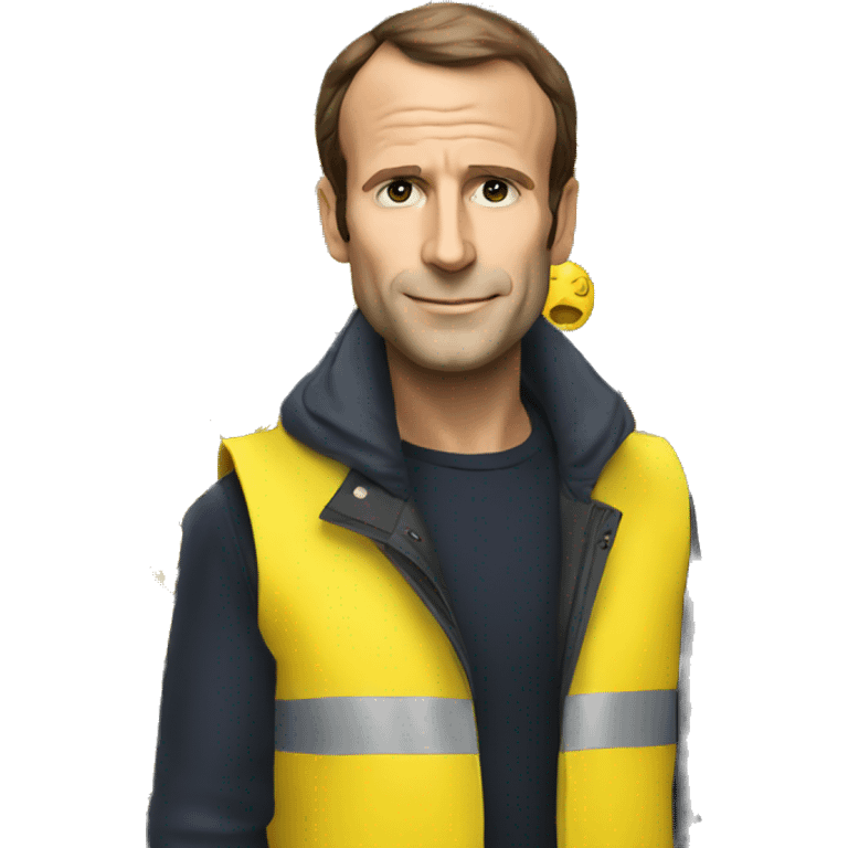 Macron avec un gilet jaune emoji