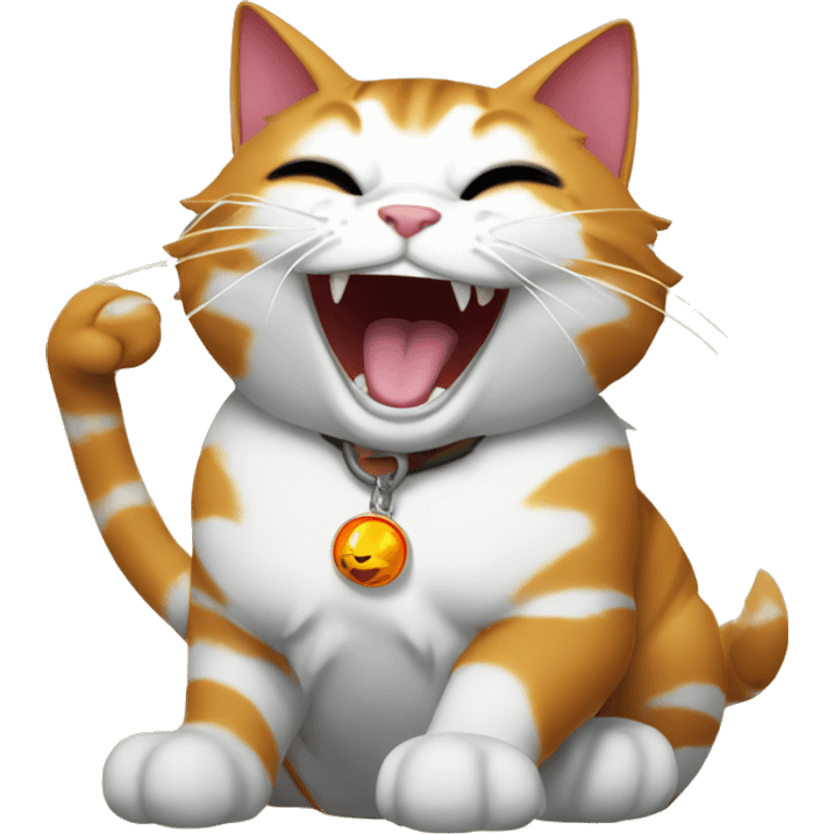 Laughing cat with dragonballz emoji