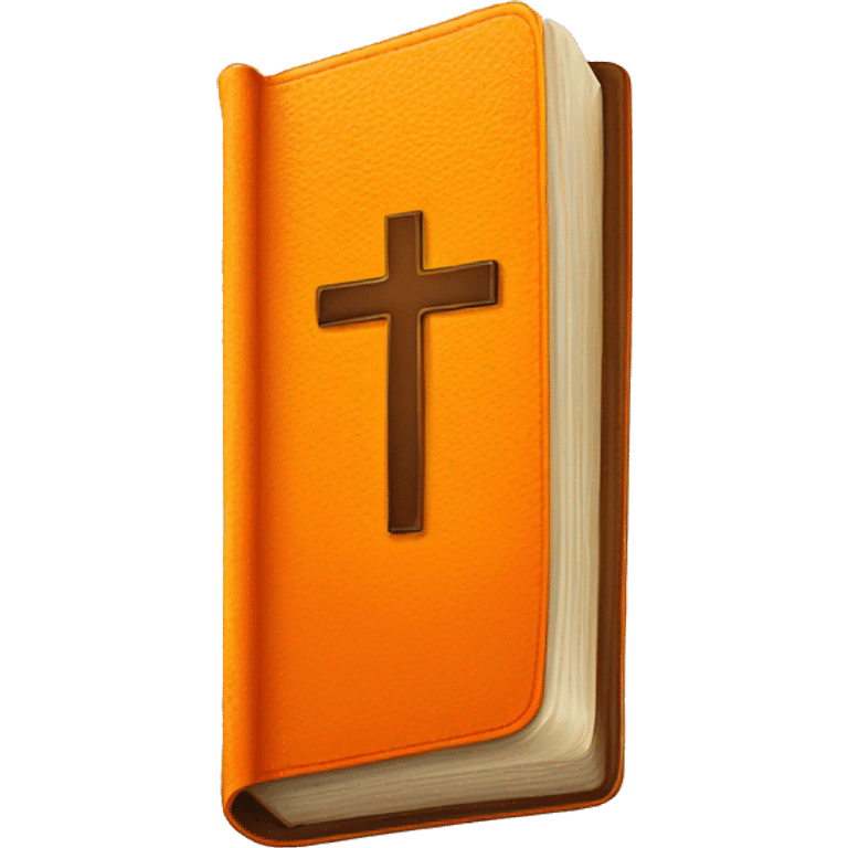 Orange Bible with cross on it emoji