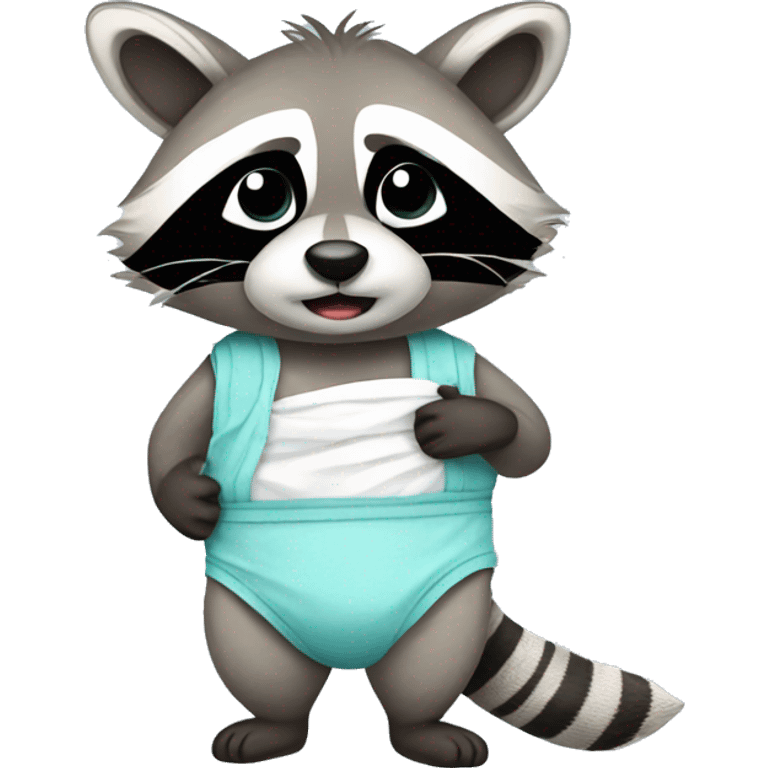 Raccoon in diaper emoji