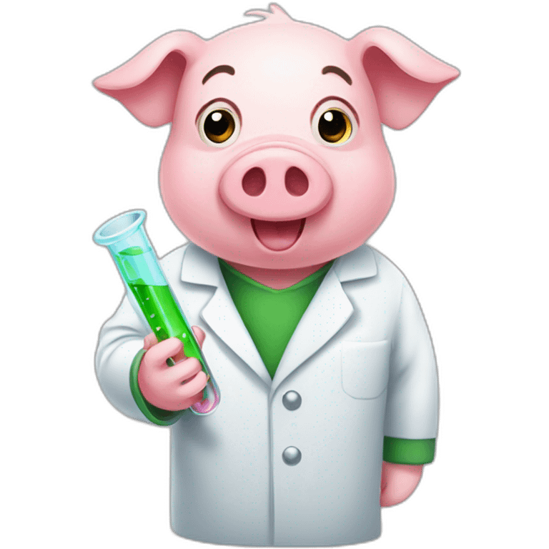 Scientist pig test tube emoji