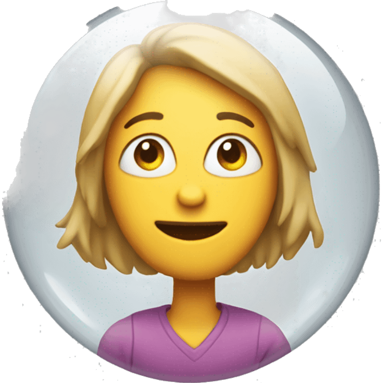 a person with "dog" text in a bubble emoji