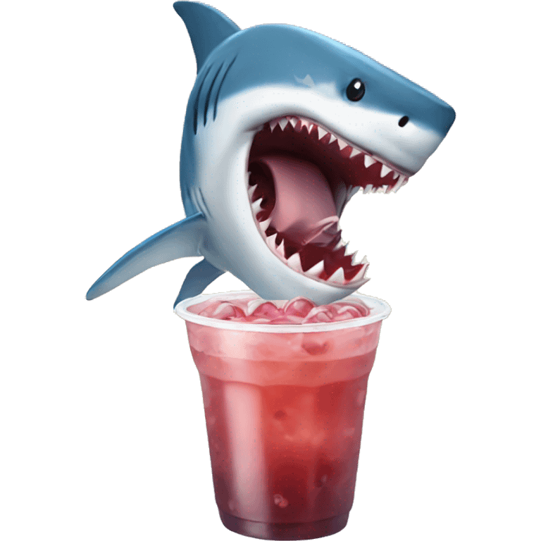 shark drinking boba emoji