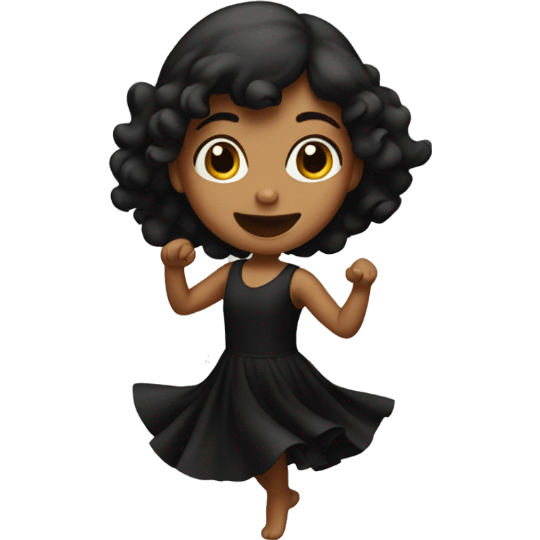 girl dancing in black dress emoji