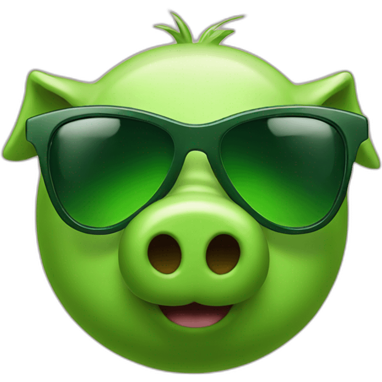 green piggy face with sunglasses emoji