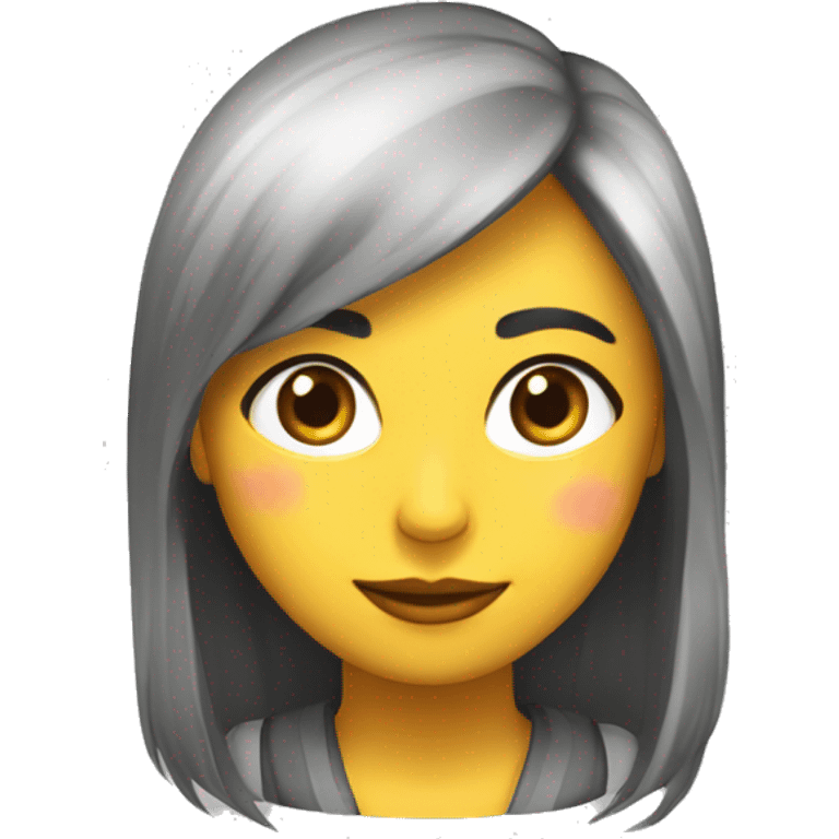 chica pelinegra lacia y enojada emoji