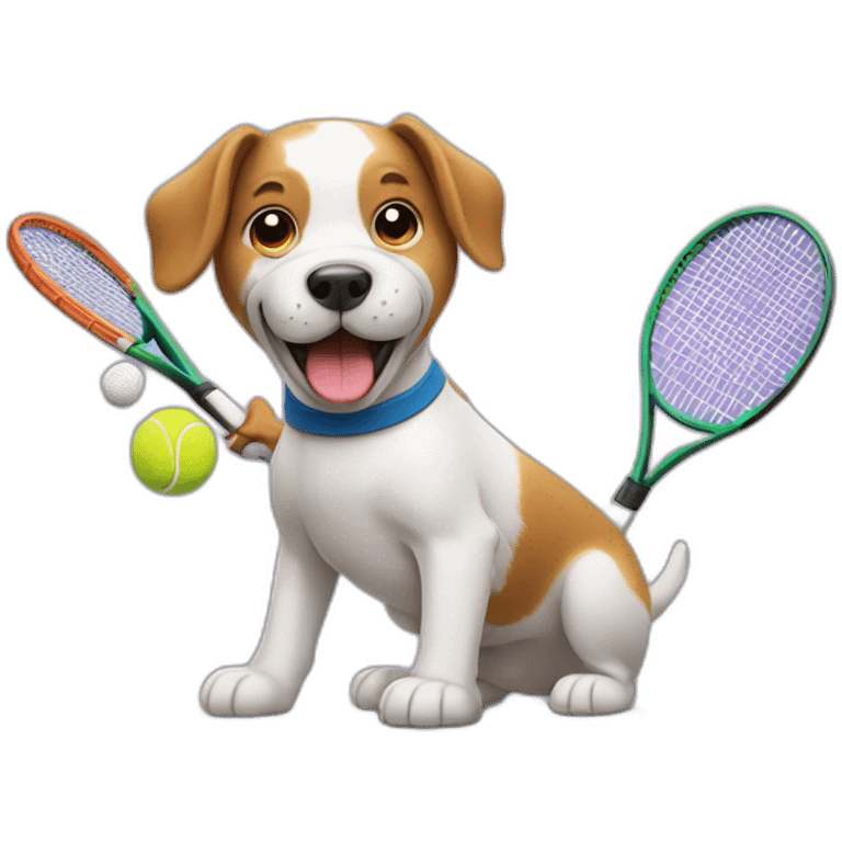 Dog playing tennis emoji