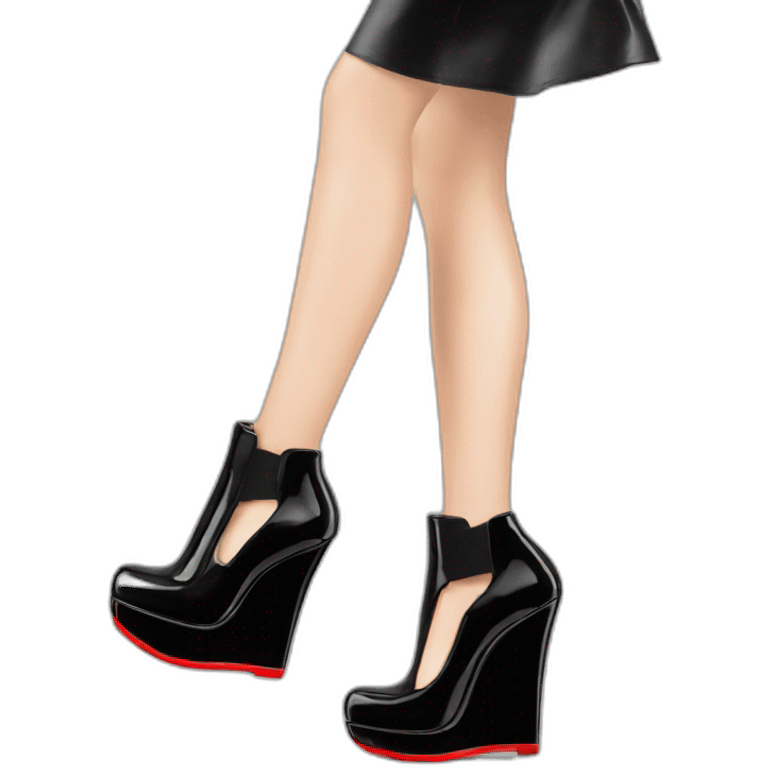 WEDGE heel LOUBOUTIN black PATENT emoji