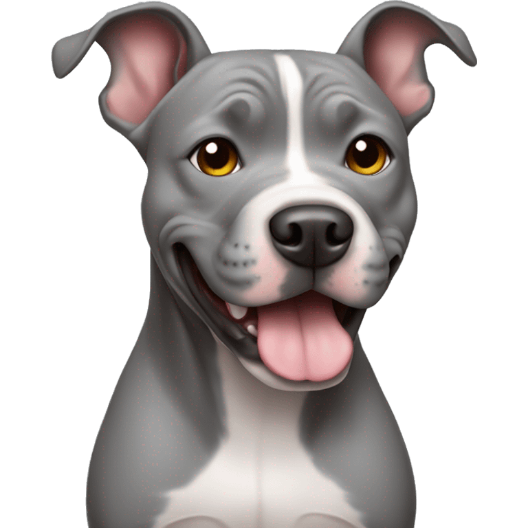 cute gray pitbull  emoji