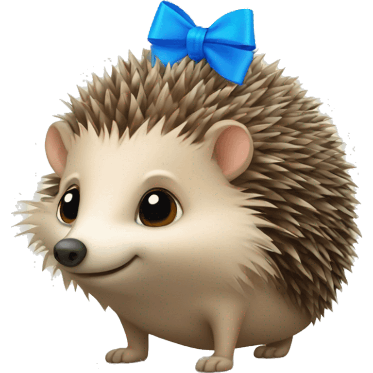 hedgehog with a blue bow emoji