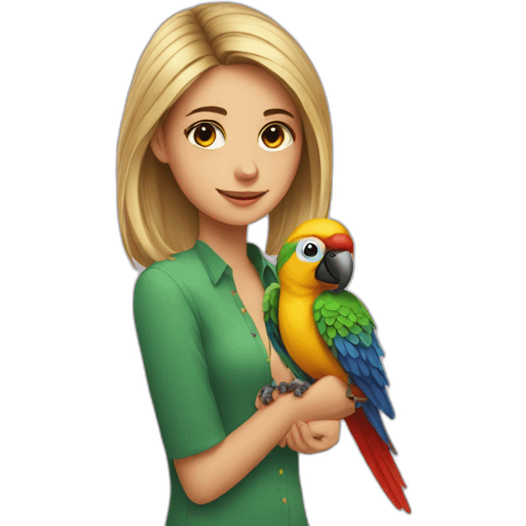 a girl and a parrot emoji