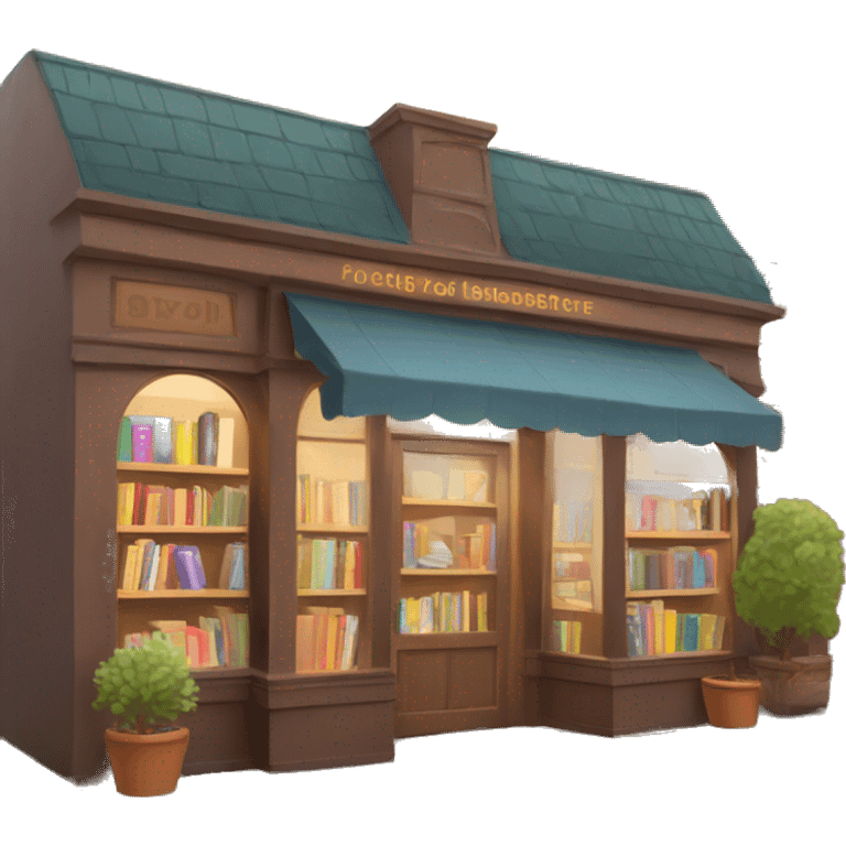 Cute and cozy bookstore emoji