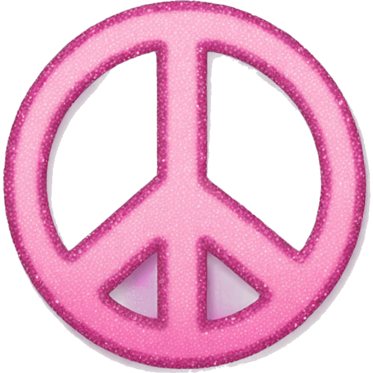 pink sparkly peace sign emoji