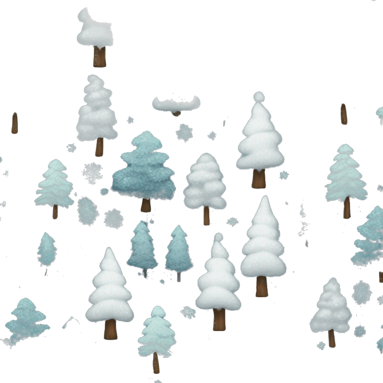 Cozy winter forest with snowflakes  emoji