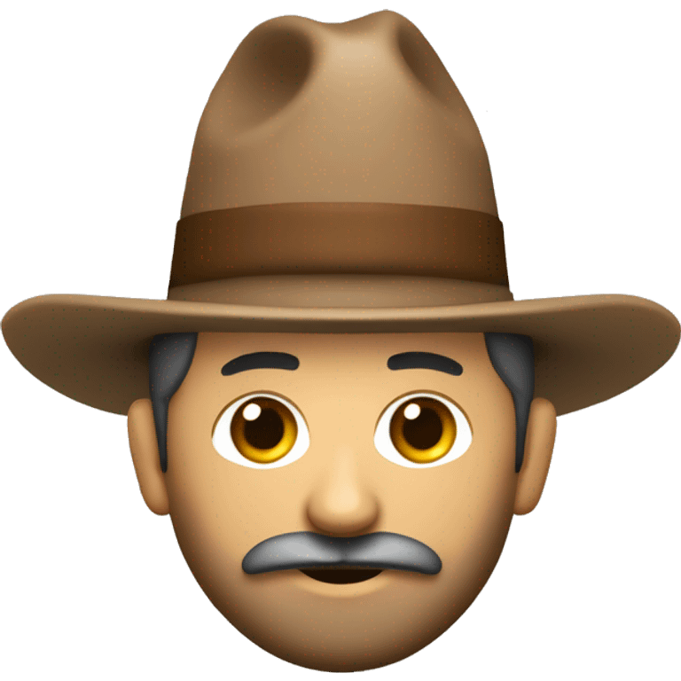 Un señor con barba,traje y camisa con barba portando un sombrero cuyo frente tiene el logotipo de jw.org emoji