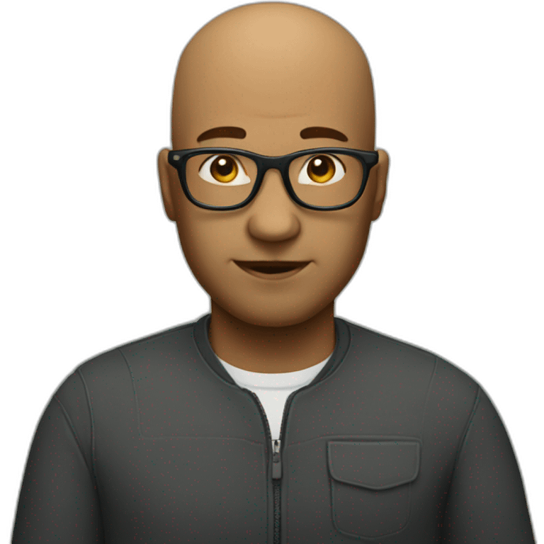 bald developer in glassess emoji