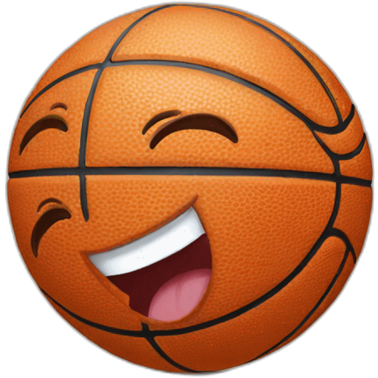 A Basketball with a smile emoji