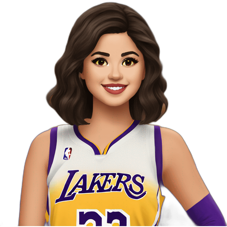 selena gomez with lakers jersey emoji