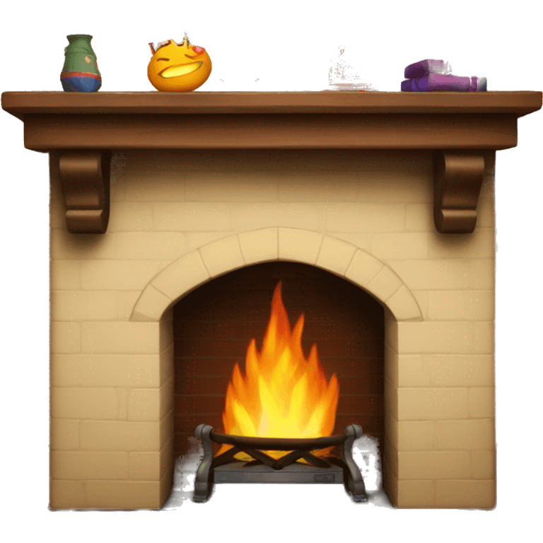 fireplace with stockings hung emoji