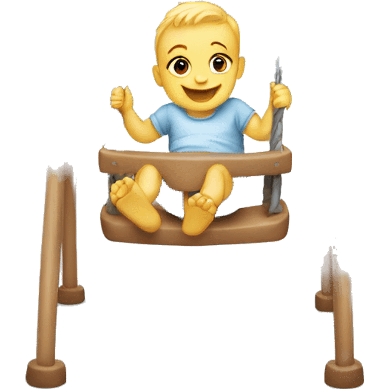 Baby swing with baby  emoji