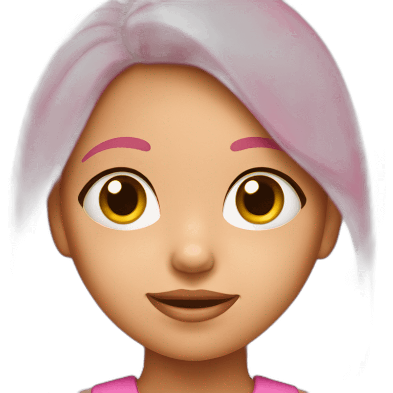 little girl with pink cheek emoji