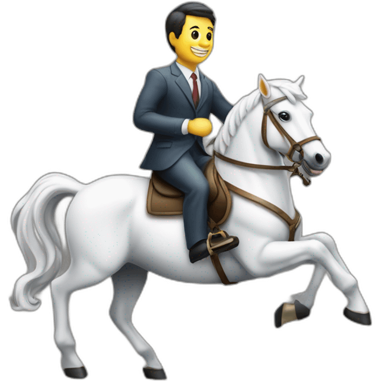 banker sittin on the white horse galloping emoji