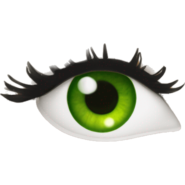 Single green eye with large volume eyelash extensions  emoji