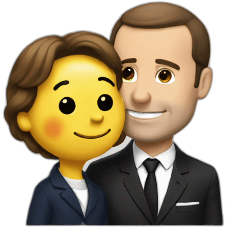 Macron fait un calin a Snoopy emoji