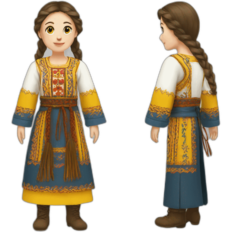 Ukrainian folk costume emoji