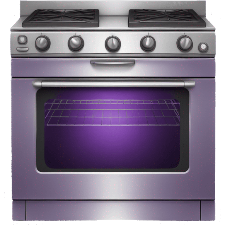 Realistic Metallic royal purple oven isolated.  emoji